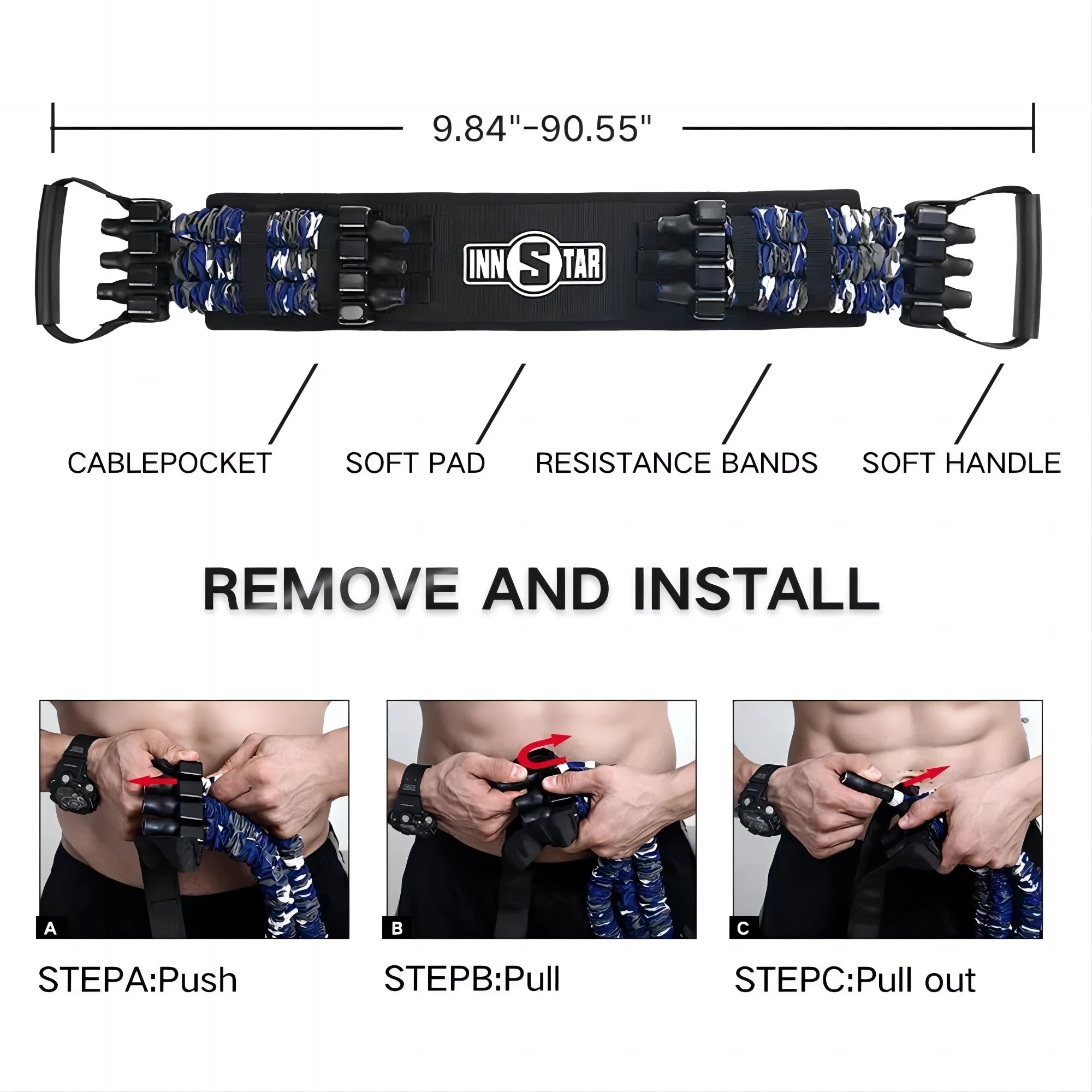 INNSTAR Bench Press Resistance Bands Chest Expander Push-ups